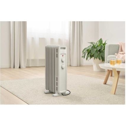 Sencor - Oliegevulde radiator, 7 ribben, 600/900/1500 W, 230 V, wit
