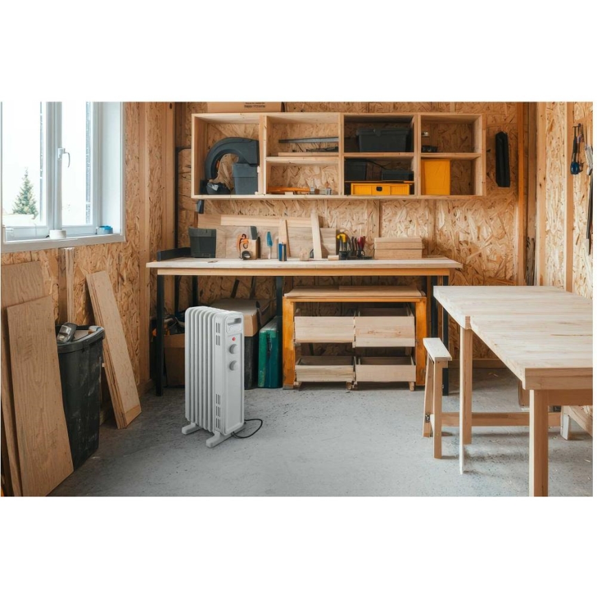 Sencor - Oliegevulde radiator, 7 ribben, 600/900/1500 W, 230 V, wit