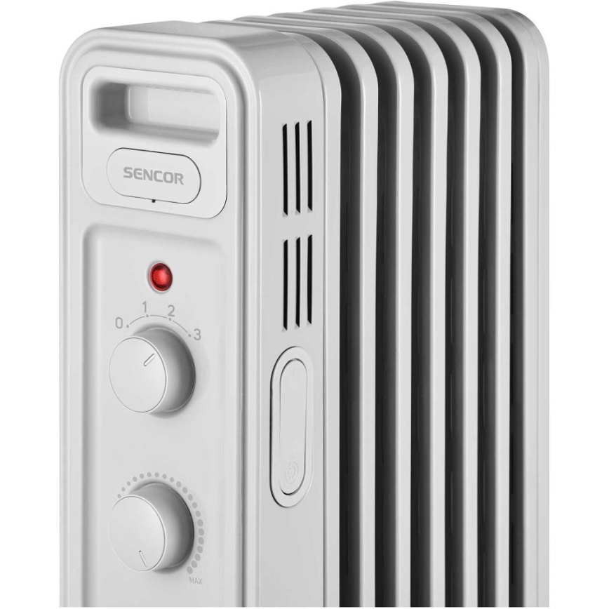 Sencor - Oliegevulde radiator, 7 ribben, 600/900/1500 W, 230 V, wit