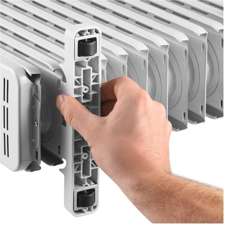 Sencor - Oliegevulde radiator met 13 ribben 1000/2500W/230V wit + afstandsbediening
