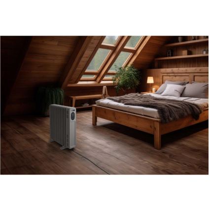 Sencor - Oliegevulde radiator met 13 ribben 1000/2500W/230V wit + afstandsbediening