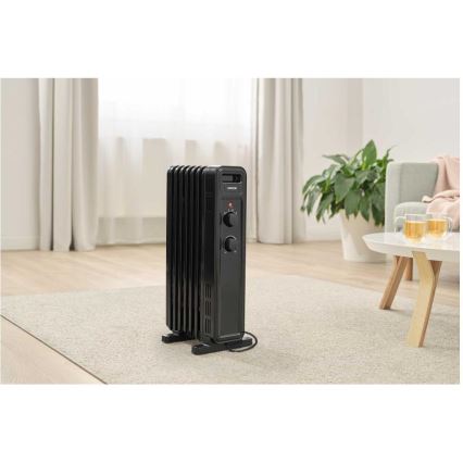 Sencor - Oliegevulde radiator met 7 ribben, 600/900/1500 W, 230 V, zwart
