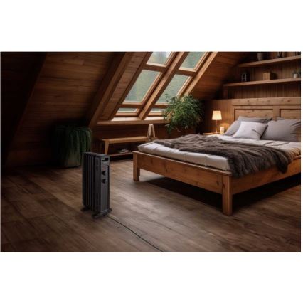 Sencor - Oliegevulde radiator met 7 ribben, 600/900/1500 W, 230 V, zwart