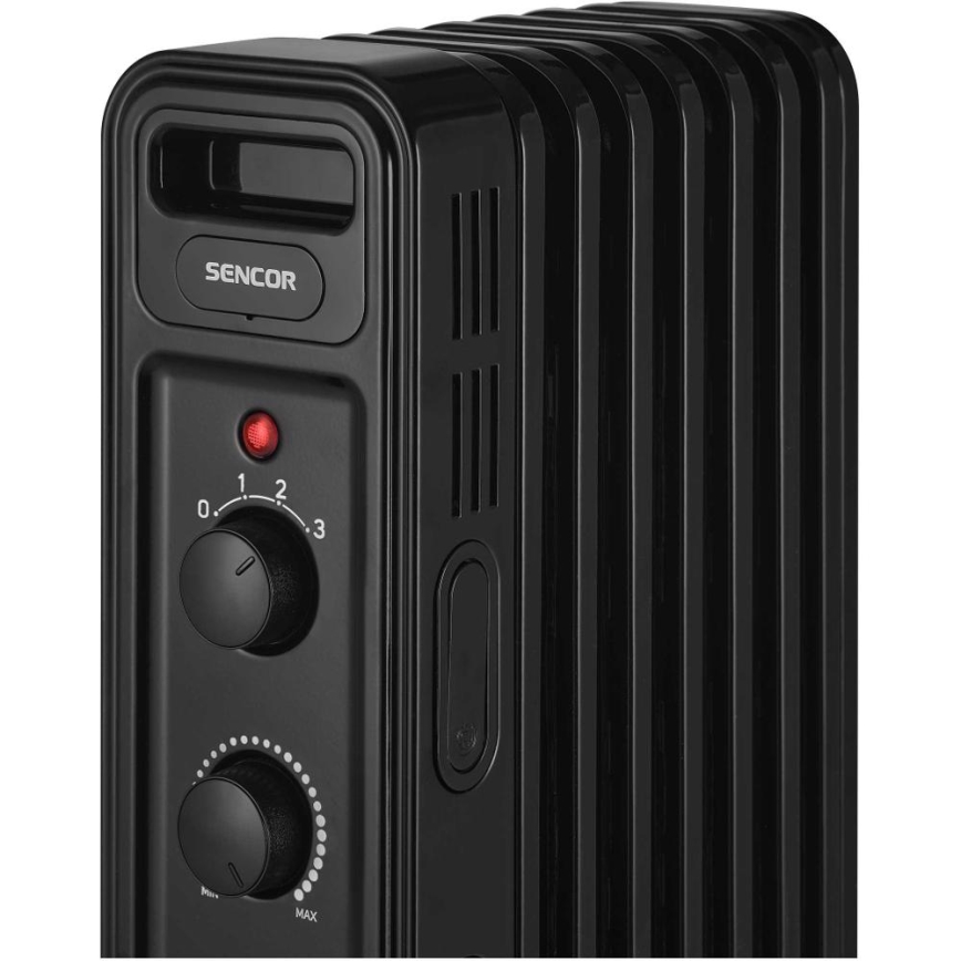 Sencor - Oliegevulde radiator met 7 ribben, 600/900/1500 W, 230 V, zwart