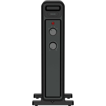 Sencor - Oliegevulde radiator met 7 ribben 600/900/1500W/230V zwart