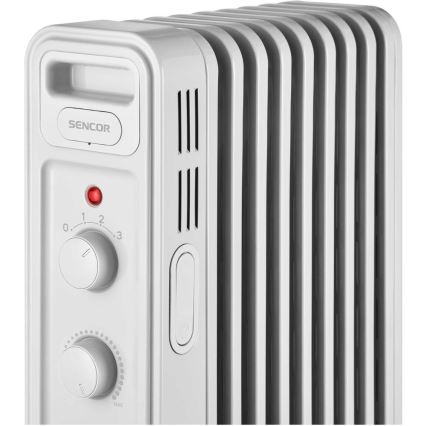Sencor - Oliegevulde radiator met 9 ribben, 800/1200/2000 W, 230 V, wit