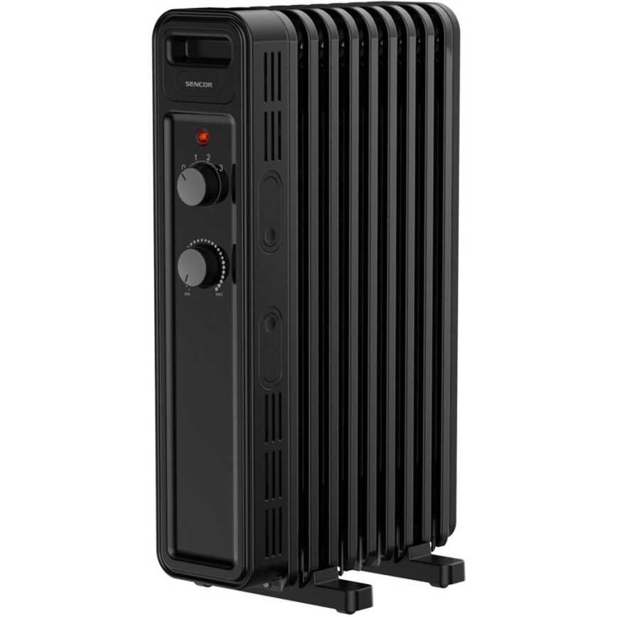 Sencor - Oliegevulde radiator met 9 ribben 800/1200/2000W/230V zwart