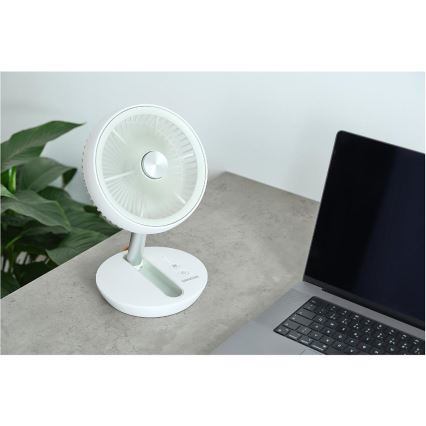 Sencor - Oplaadbare tafelventilator 5W/5V 4000 mAh wit