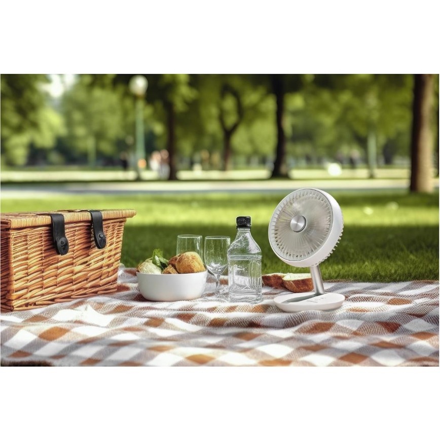 Sencor - Oplaadbare tafelventilator 5W/5V 4000 mAh wit