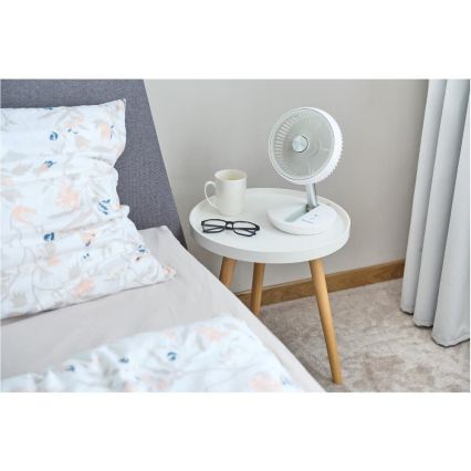 Sencor - Oplaadbare tafelventilator 5W/5V 4000 mAh wit
