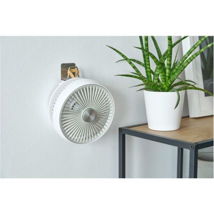 Sencor - Oplaadbare tafelventilator 5W/5V 4000 mAh wit