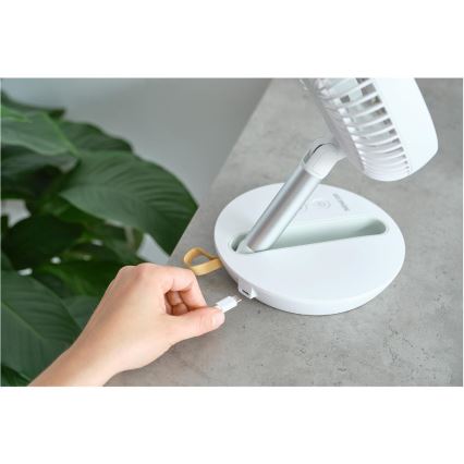 Sencor - Oplaadbare tafelventilator 5W/5V 4000 mAh wit