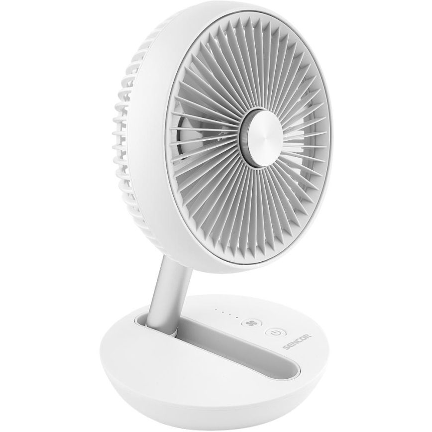 Sencor - Oplaadbare tafelventilator 5W/5V 4000 mAh wit