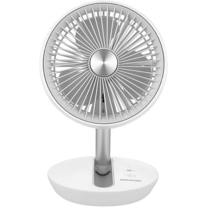 Sencor - Oplaadbare tafelventilator 5W/5V 4000 mAh wit