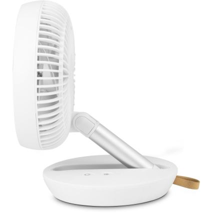 Sencor - Oplaadbare tafelventilator 5W/5V 4000 mAh wit