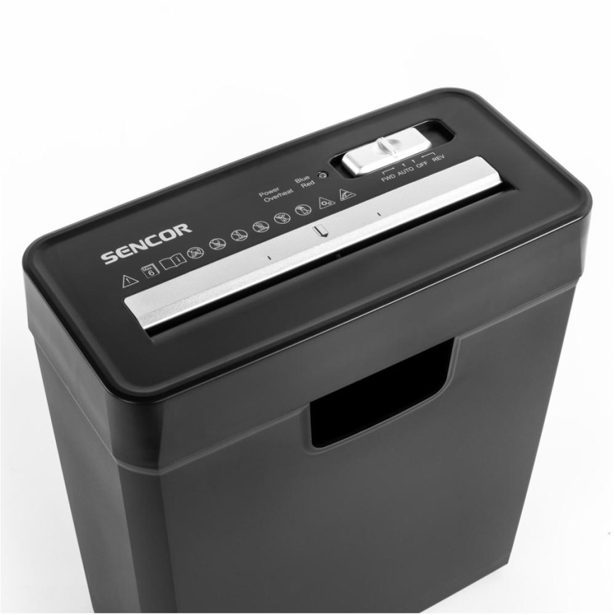 Sencor - Papierversnipperaar A4 volume 10 l 190W/230V zwart
