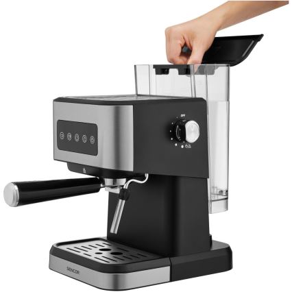 Sencor - Piston-espressomachine 1050 W/230 V zwart/mat chroom
