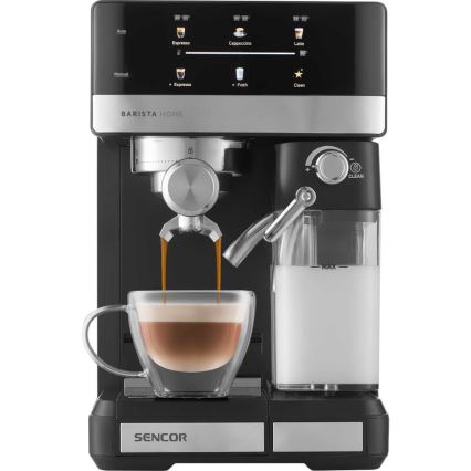 Sencor - Piston espressomachine 1350W/230V zwart/mat chroom