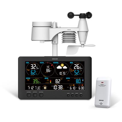 Sencor - Professioneel weerstation met kleurig LCD-scherm 5V/1xCR2032 + 3xAA Wi-Fi