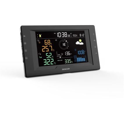 Sencor - Professioneel weerstation met kleurig LCD-scherm en wekker 5V/1xCR2032 + 3xAA