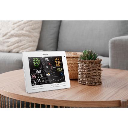 Sencor - Professioneel weerstation met kleuren LCD-scherm 1xCR2032 Wi-Fi Tuya