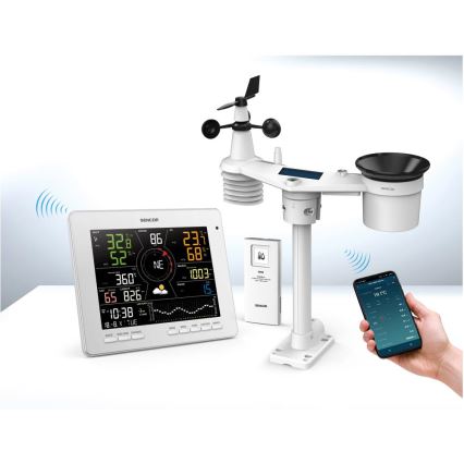 Sencor - Professioneel weerstation met kleuren LCD-scherm 1xCR2032 Wi-Fi Tuya