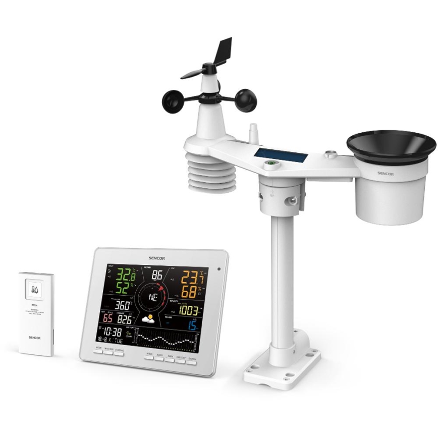 Sencor - Professioneel weerstation met kleuren LCD-scherm 1xCR2032 Wi-Fi Tuya