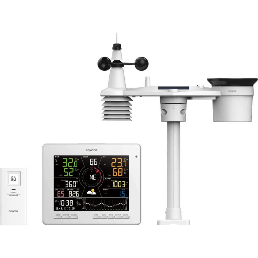 Sencor - Professioneel weerstation met kleuren LCD-scherm 1xCR2032 Wi-Fi Tuya