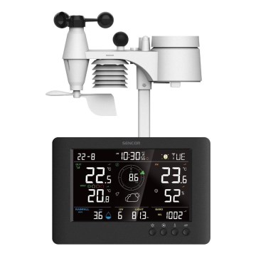 Sencor - Professioneel weerstation met kleurenscherm en wekker 5V/1xCR2032 + 3xAA