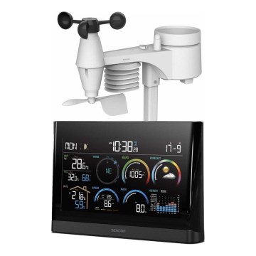 Sencor - Professioneel weerstation met kleurenscherm en wekker 5V/3xAAA + 3xAA