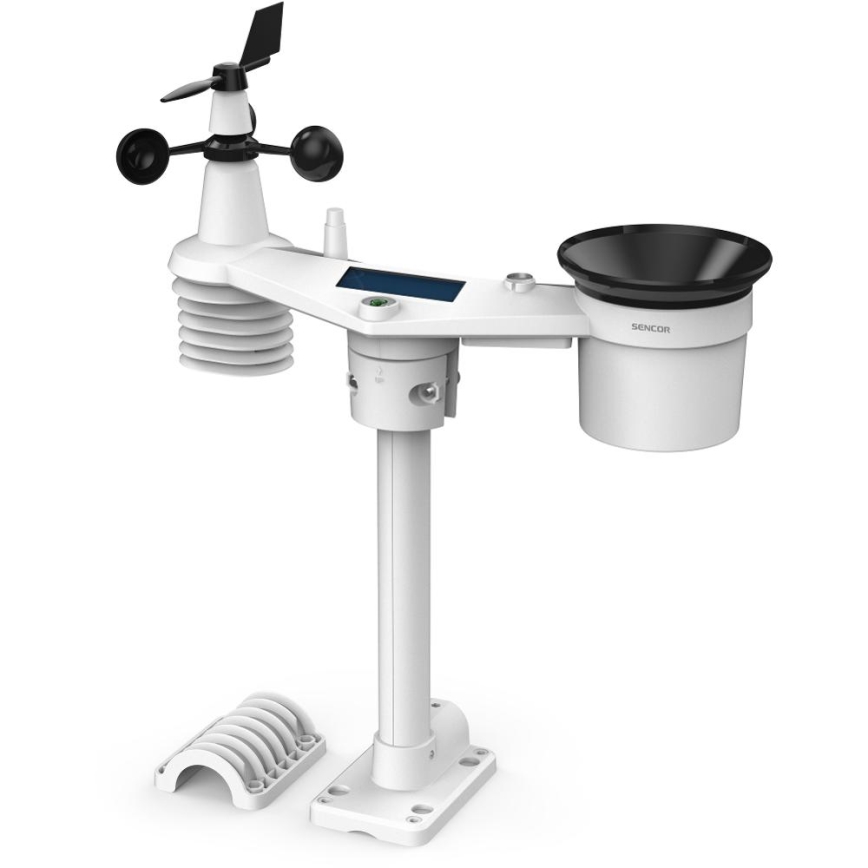 Sencor - Professioneel weerstation met kleurrijk LCD-scherm 5V 1xCR2032 + 3xAA + 2xAA Wi-Fi Tuya