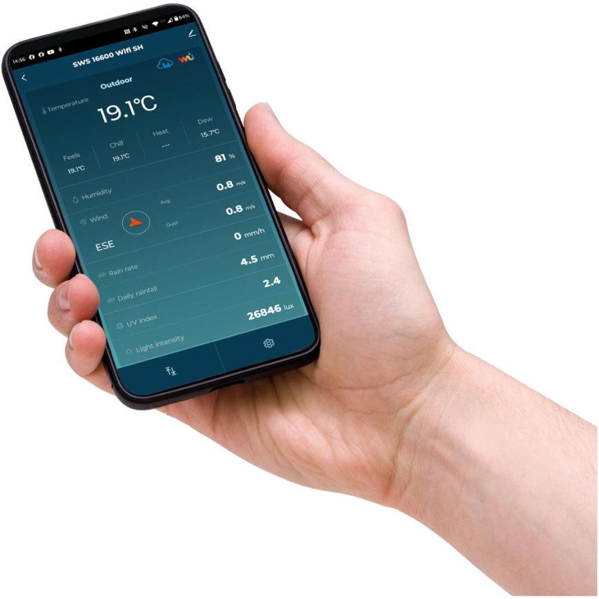 Sencor - Professioneel weerstation met kleurrijk LCD-scherm 5V 1xCR2032 + 3xAA + 2xAA Wi-Fi Tuya