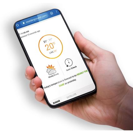 Sencor - Professioneel weerstation met kleurrijk LCD-scherm 5V 1xCR2032 + 3xAA + 2xAA Wi-Fi Tuya