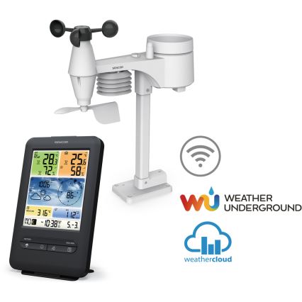 Sencor - Professioneel weerstation met kleurrijk LCD-scherm 1xCR2032 + 3xAA Wi-Fi