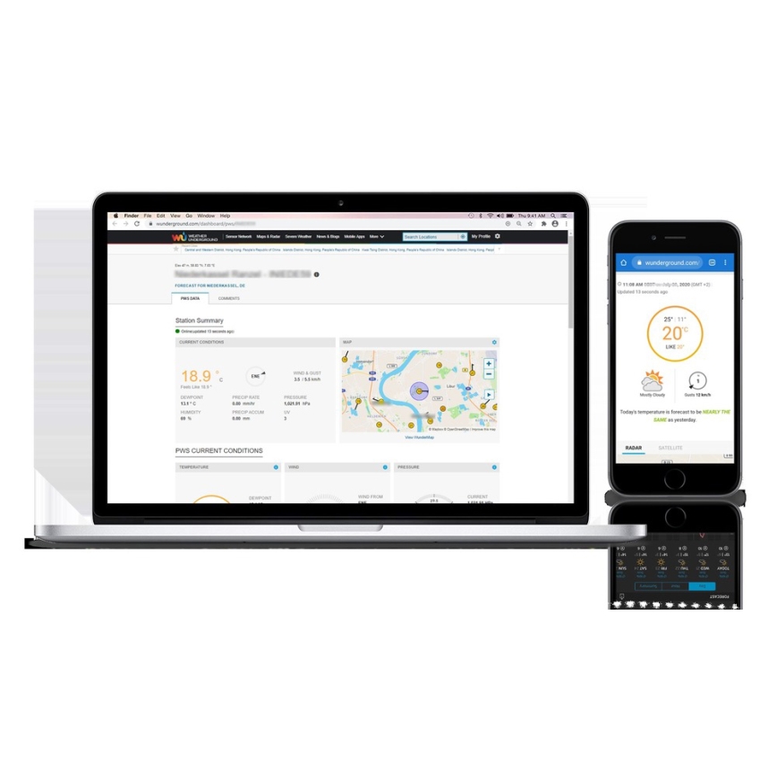 Sencor - Professioneel weerstation met kleurrijk LCD-scherm 1xCR2032 + 3xAA Wi-Fi