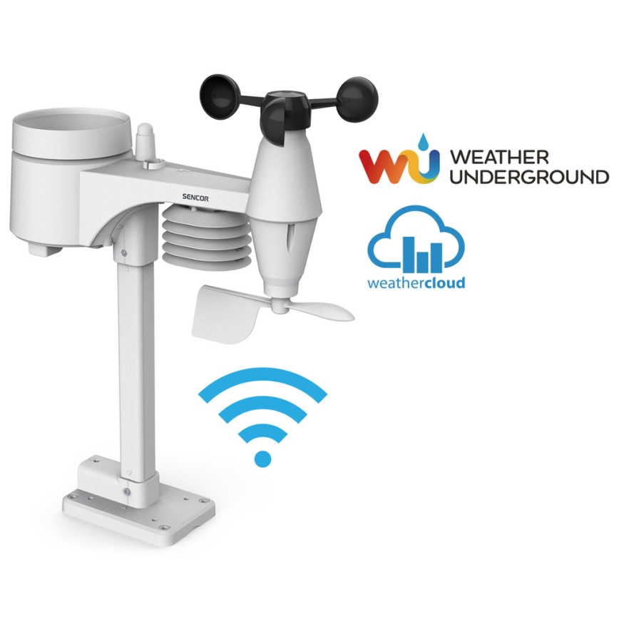 Sencor - Professioneel weerstation met kleurrijk LCD-scherm 1xCR2032 + 3xAA Wi-Fi