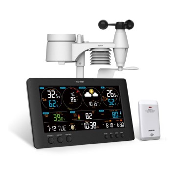Sencor - Professioneel weerstation met kleurig LCD-scherm 5V/1xCR2032 + 3xAA Wi-Fi
