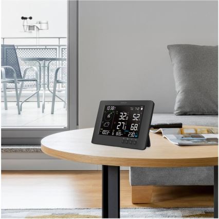Sencor - Professioneel weerstation met kleuren-LCD-scherm en wekker 5V/1xCR2032 + 3xAA Wi-Fi