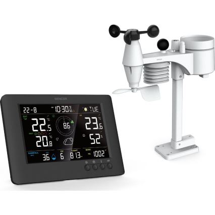 Sencor - Professioneel weerstation met kleurenscherm en wekker 5V/1xCR2032 + 3xAA
