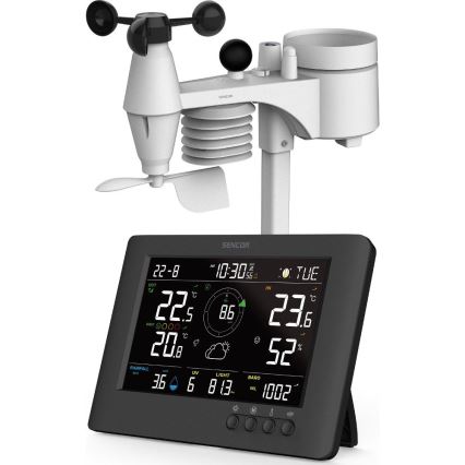 Sencor - Professioneel weerstation met kleurenscherm en wekker 5V/1xCR2032 + 3xAA