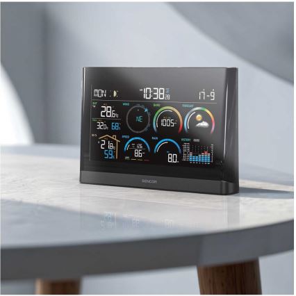 Sencor - Professioneel weerstation met kleurenscherm en wekker 5V/3xAAA + 3xAA