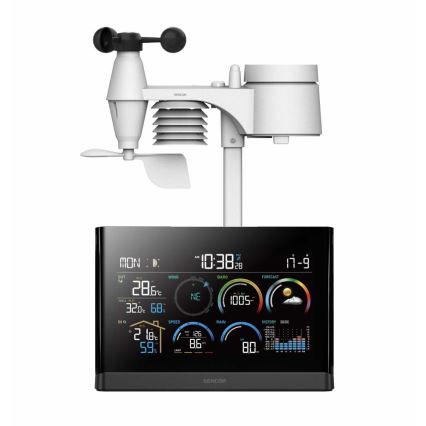 Sencor - Professioneel weerstation met kleurenscherm en wekker 5V/3xAAA + 3xAA