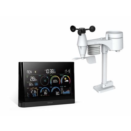 Sencor - Professioneel weerstation met kleurenscherm en wekker 5V/3xAAA + 3xAA