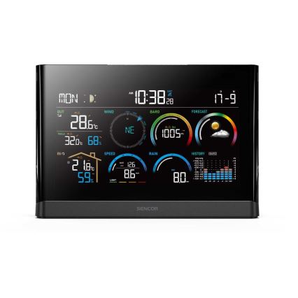 Sencor - Professioneel weerstation met kleurenscherm en wekker 5V/3xAAA + 3xAA