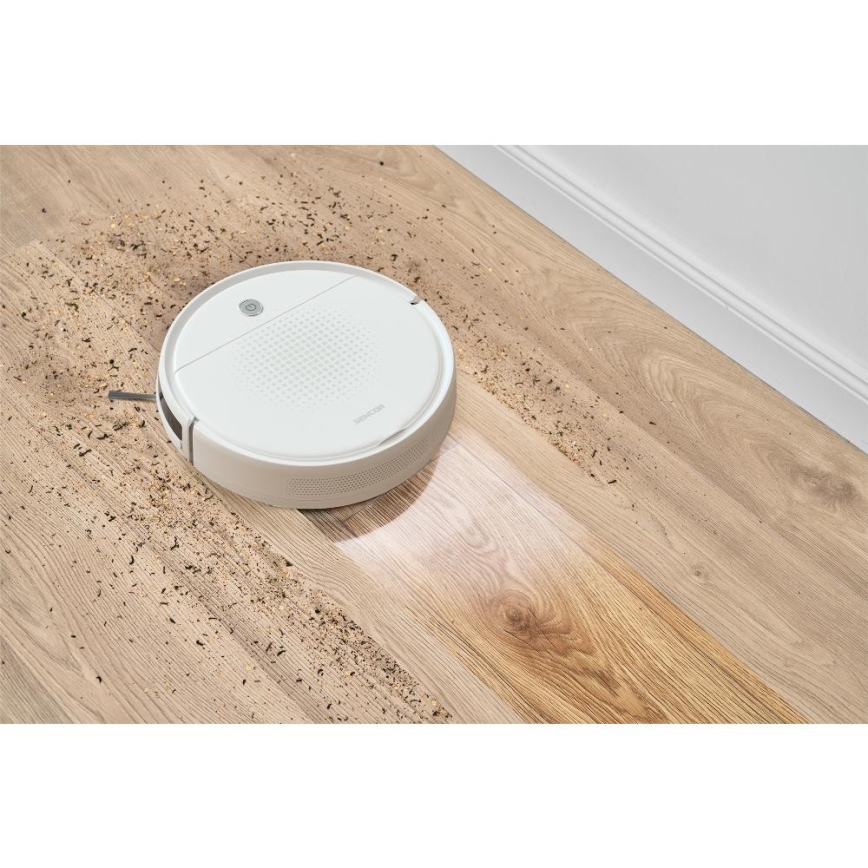 Sencor - Robotstofzuiger met een dweil 2in1 18W/1500 mAh wit + afstandsbediening