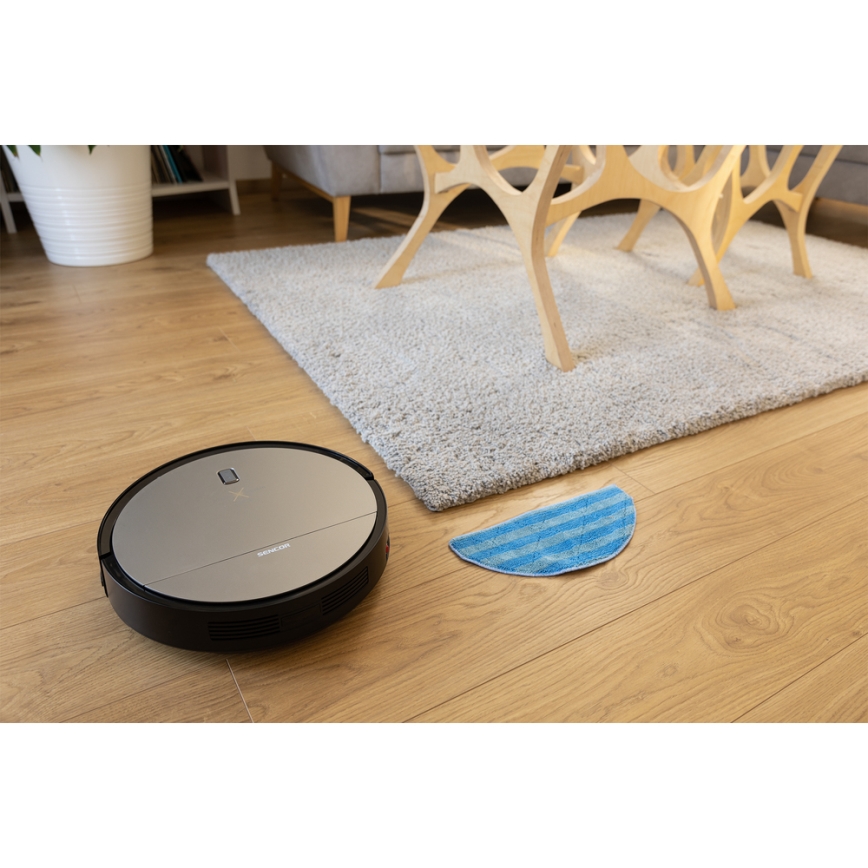 Sencor - Robotstofzuiger met mop 2in1 25W 2600 mAh zwart/zilver + remote control
