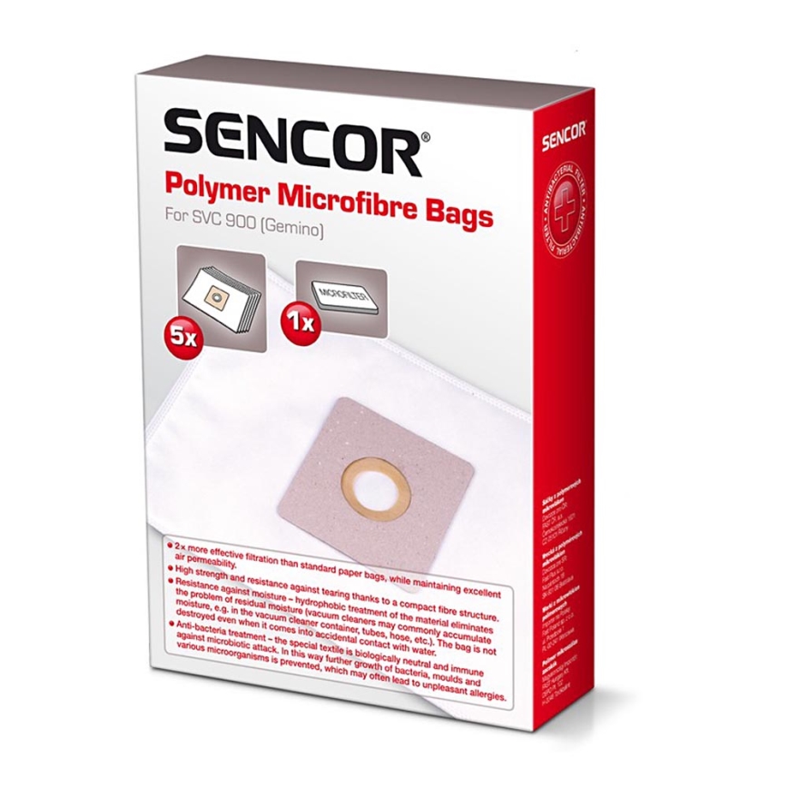 Sencor - SET van 5 zakken + 1 microfilter voor stofzuiger