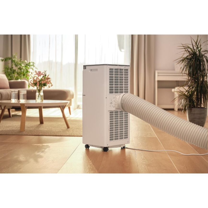 Sencor - Slimme mobiele airconditioner 3-in-1 inclusief compleet toebehoren 815 W/230 V 8000 BTU Wi-Fi wit + afstandsbediening