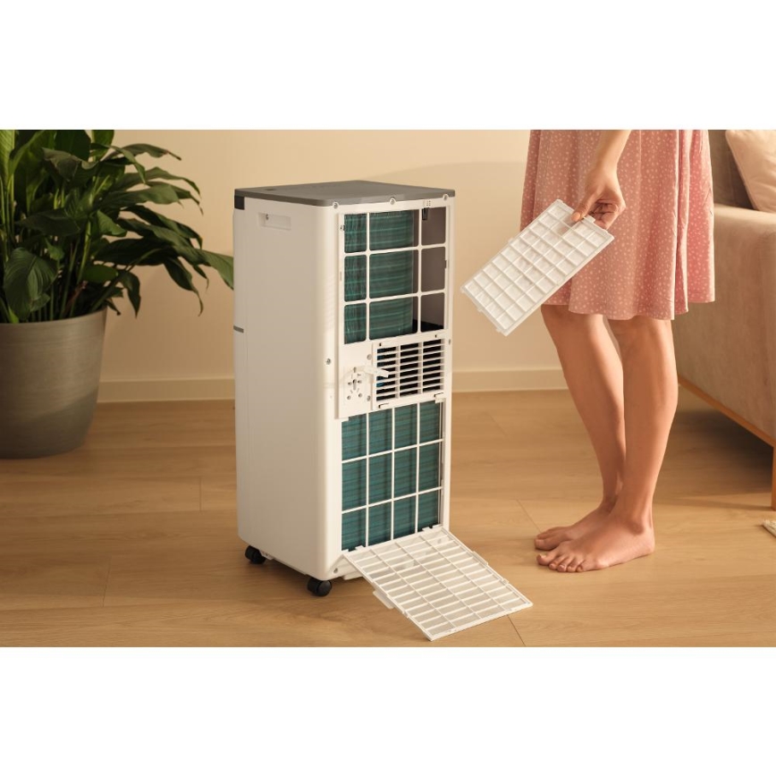 Sencor - Slimme mobiele airconditioner 3-in-1 inclusief compleet toebehoren 815 W/230 V 8000 BTU Wi-Fi wit + afstandsbediening