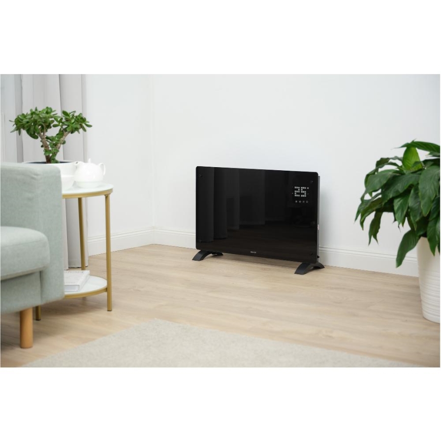 Sencor - Slimme elektrische directe kachel/convectorkachel 2000W/230V IP24 Wi-Fi zwart + afstandsbediening
